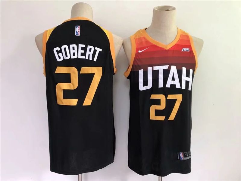 Men Utah Jazz #27 Gobert Black Game Nike 2021 NBA Jersey